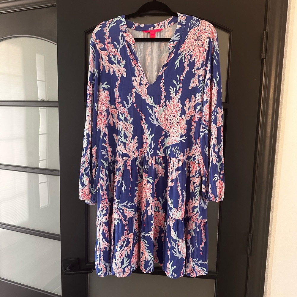 Lilly Pulitzer Blue and Pink Floral Dress